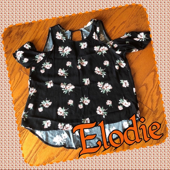 Elodie Tops - Elodie Cold Shoulder Floral Top